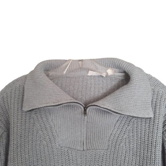 ECO by Design Women's Gray Soft Cable Knit Crop Sweater Size M - Picture 3 of 10